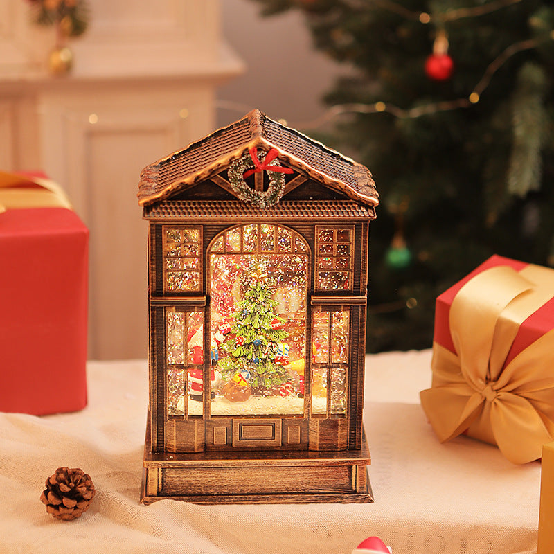Christmas Music Box Music Box LED Luminous Crystal Lamp Christmas Decoration Night Light Christmas Gift