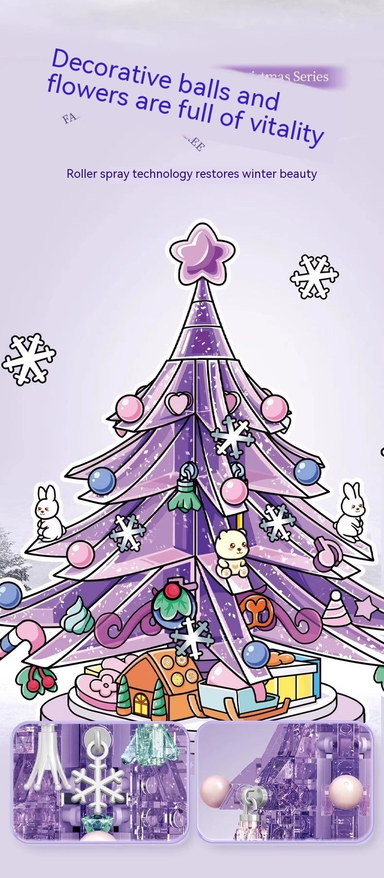 Small Particle Assembly Building Blocks Christmas Tree Puzzle Model