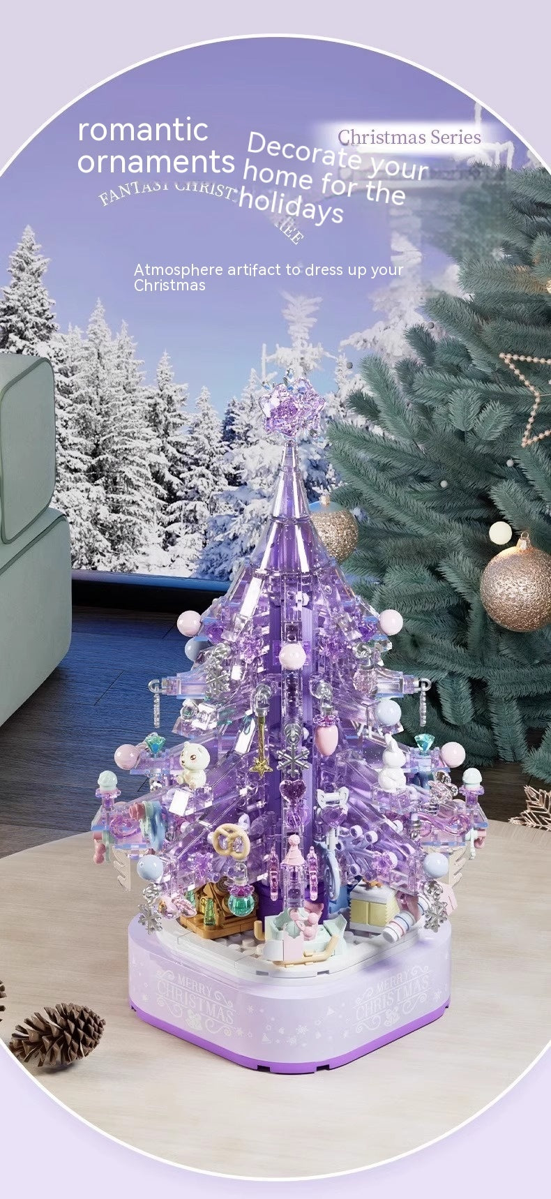 Small Particle Assembly Building Blocks Christmas Tree Puzzle Model