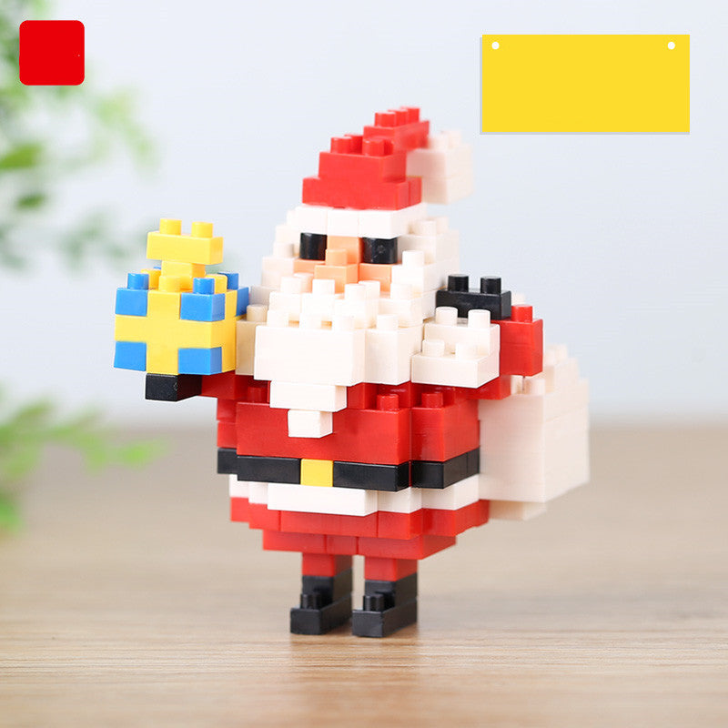 Christmas Tree Small Particles Diamond Blocks Old Man and Deer Mini Assembly Micro-puzzle Christmas Gift Children's Toy