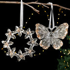 Acrylic Blitzen Christmas garland with sparkling sequin interior, ideal for mantels and tree branches