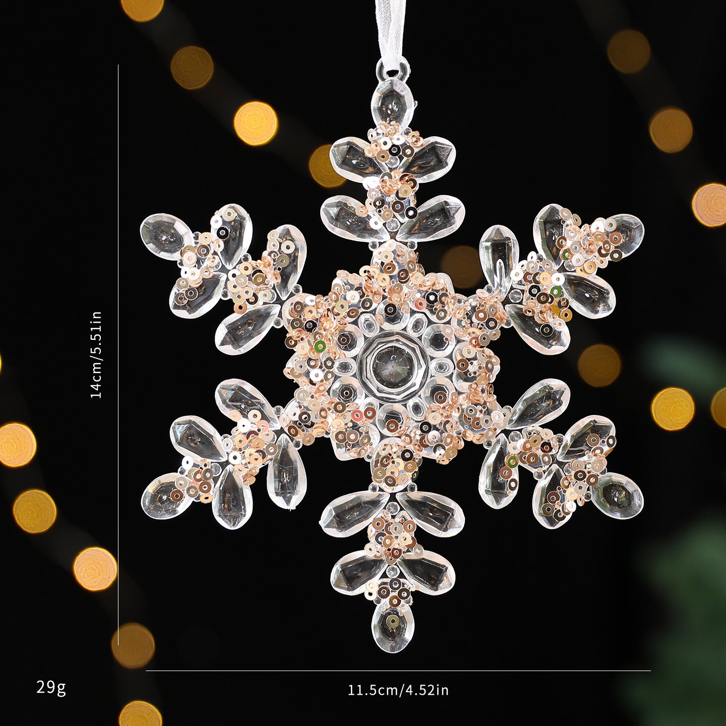 Blitzen Christmas Mercantile garland – acrylic sequin-filled ornament for memory-filled moments