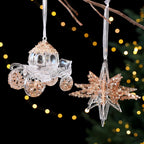 Blitzen glitter garland – clear acrylic ornament shape, sequin-filled, for cozy home decor