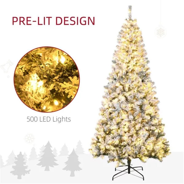 Blitzen pre-lit holiday tree – 7.5ft with 500 warm white LEDs, hinge construction for quick setup, flame retardant for safe indoor use – Christmas Mercantile