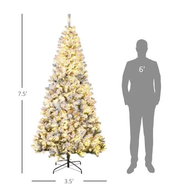Blitzen winter wonderland tree – artificial snow spray adds wintry charm, warm white LED lights consume little energy and stay cool to touch