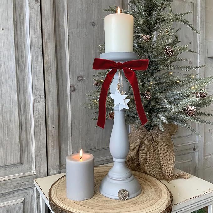 Comet burgundy velvet ribbon – soft velvet bow for trees and home decor, a signature piece from Christmas Mercantile