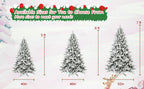 Comet realistic snow tree – thicker design with heavily snow-flocked branches, sturdy metal base supports up to 300lbs – Christmas Mercantile