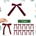 Comet red velvet ribbon – burgundy velvet bow, ideal for farmhouse Christmas trees and holiday displays