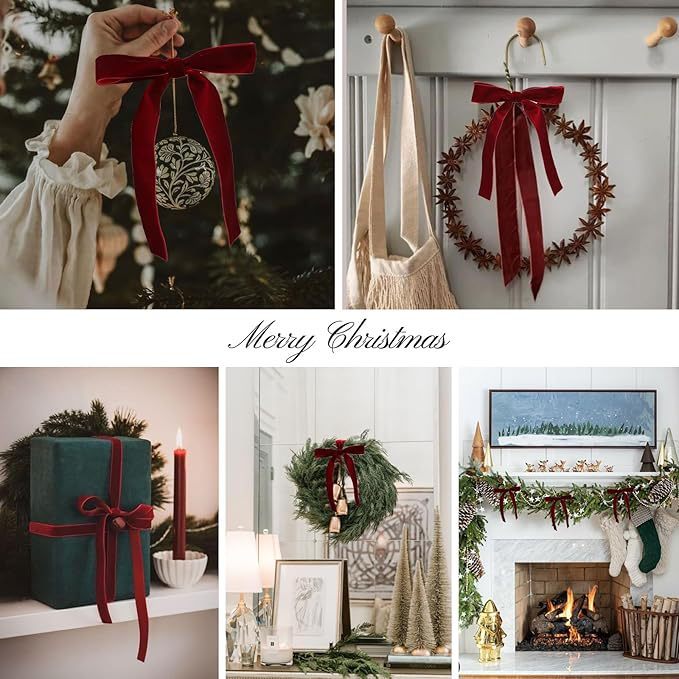 Comet wine red velvet Christmas ribbon – perfect for topping Christmas trees, wreaths, or gift wrapping