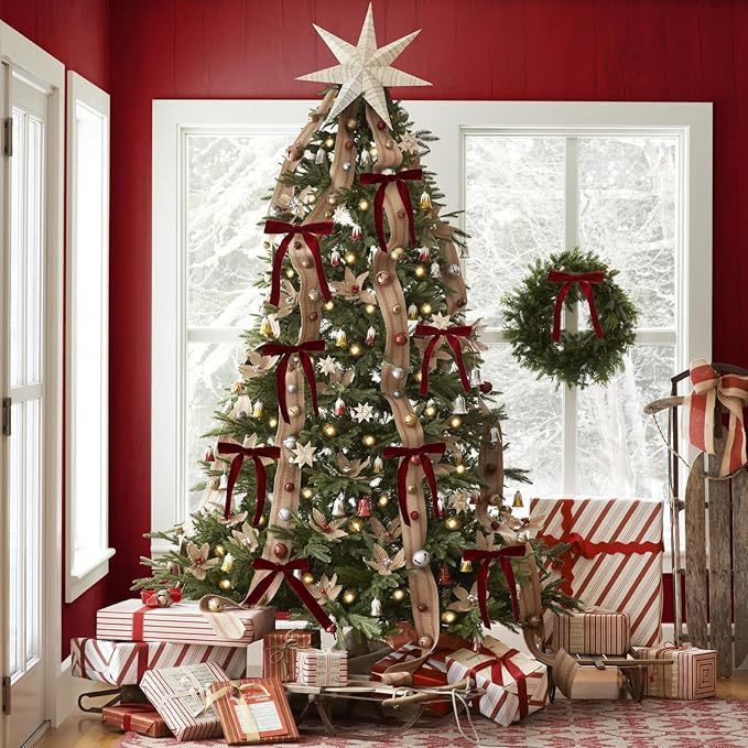 Comet velvet Christmas bow – rich wine red color adds elegance to any Christmas decorations and home decor – Christmas Mercantile