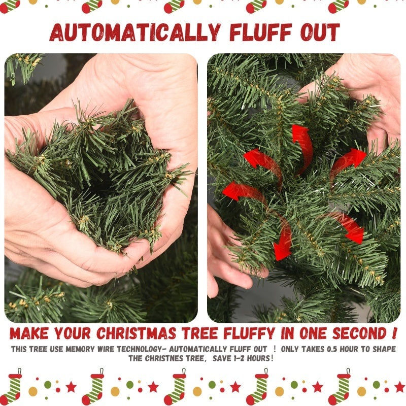 Cupid 9ft blue Christmas tree – PE/PVC mixed materials, memory wire and iron wire for durability and natural appearance