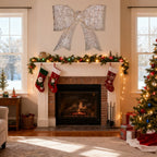 Cupid holiday entrance bowknot – pre-installed lights, warm glow, weather-resistant build for beautiful Christmas decorations season after season