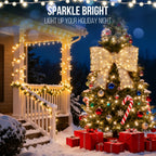 Cupid holiday bowknot – weather-resistant Christmas decoration with warm glow LED lights, transforming any entrance into a dazzling display – Christmas Mercantile