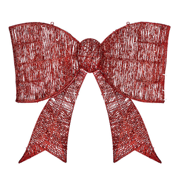 Dasher easy-assembly bowknot – pre-installed red LED lights, simply connect wires and plug in, ideal for Christmas trees, porches, and living room walls