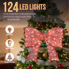 Dasher holiday entrance bowknot – pre-installed red lights, weather-resistant build for beautiful Christmas decorations season after season