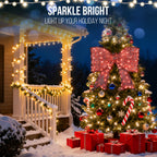 Dasher holiday bowknot – weather-resistant Christmas decoration with red warm glow, transforming any entrance into a dazzling display – Christmas Mercantile

