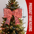 Dasher outdoor Christmas bow – eye-catching pre-lit red bowknot for gate, garage, or exterior walls, collapsible and weather-resistant