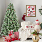Donner Christmas Tree – 5 to 9ft PVC hard needle mixed tree with pine cone pieces (51 to 122), hinge branches, and metal foldable base – Christmas Mercantile