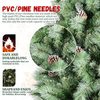 Donner Christmas tree with pine cones – 697 to 2518 lifelike tips, high quality weather-resistant material for lasting durability