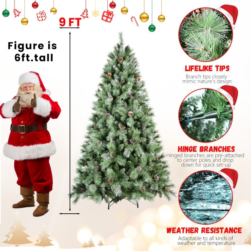 Donner hard needle holiday tree – hinge branches, metal foldable stand, high quality material, ideal for any Christmas decoration display