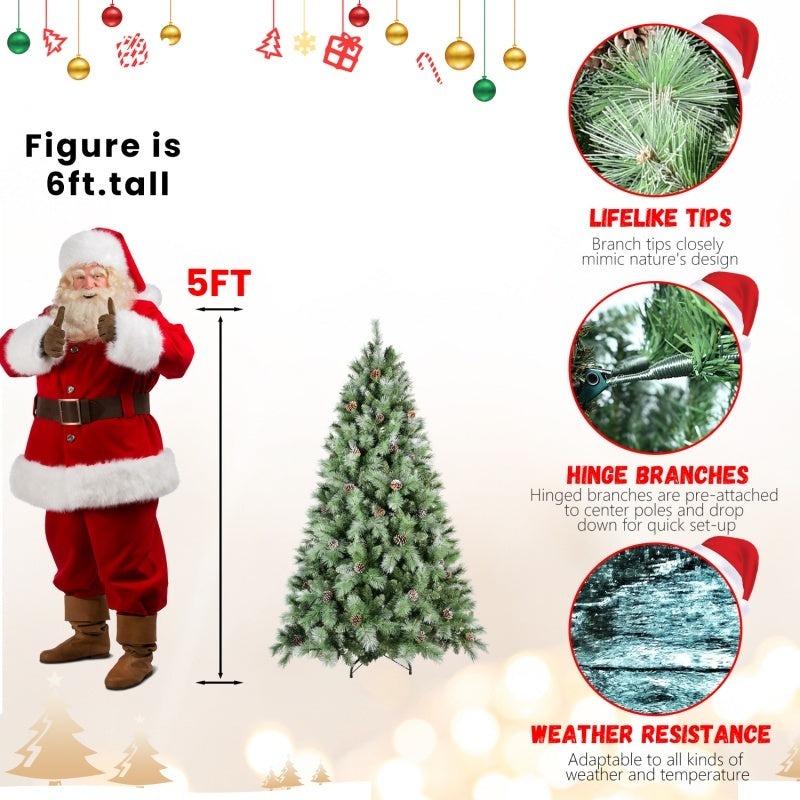 Donner weather-resistant Christmas tree – PVC hard needle mixed material, high quality construction, metal foldable base for stability – Christmas Mercantile