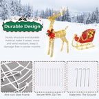 Golden elk deer winter decor – durable iron wrapped in cozy cotton, green touch for holiday cheer in your courtyard