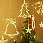 LED star curtain Christmas lights – battery and USB powered, ideal for homes, hotels, restaurants, and shopping buildings