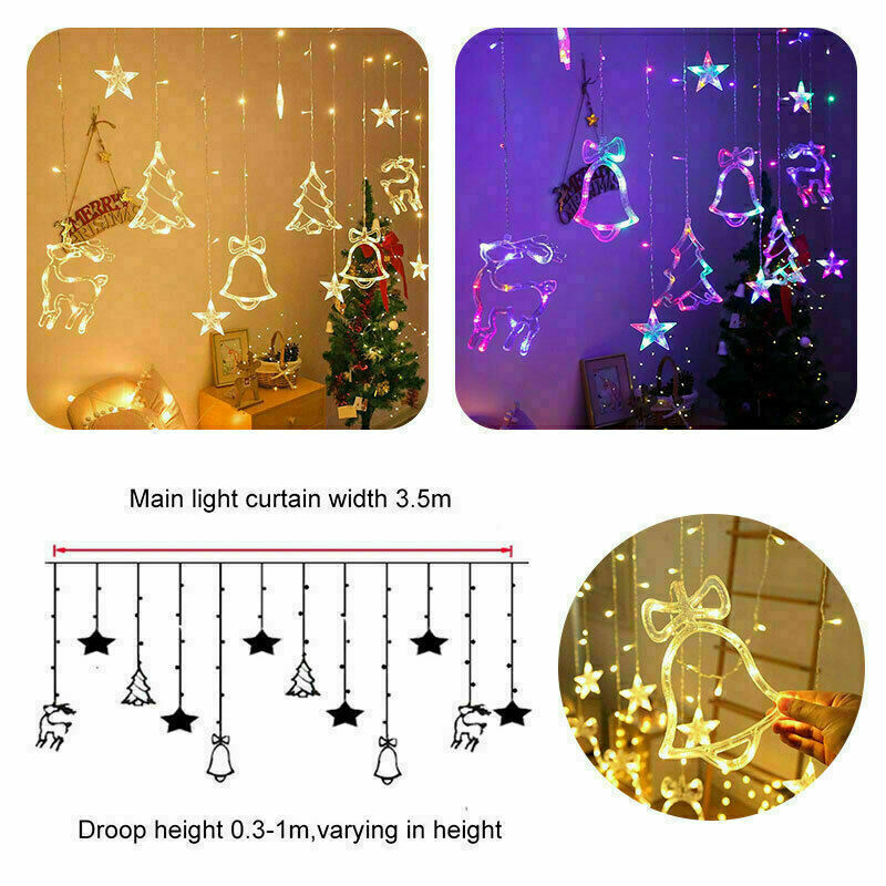 LED window curtain lights – star-shaped string lights for Christmas trees, weddings, parties, and stage backgrounds – Christmas Mercantile