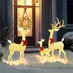 Reindeer Family Christmas Decoration – outdoor lighted set featuring dad, mom, and baby reindeer – Christmas Mercantile