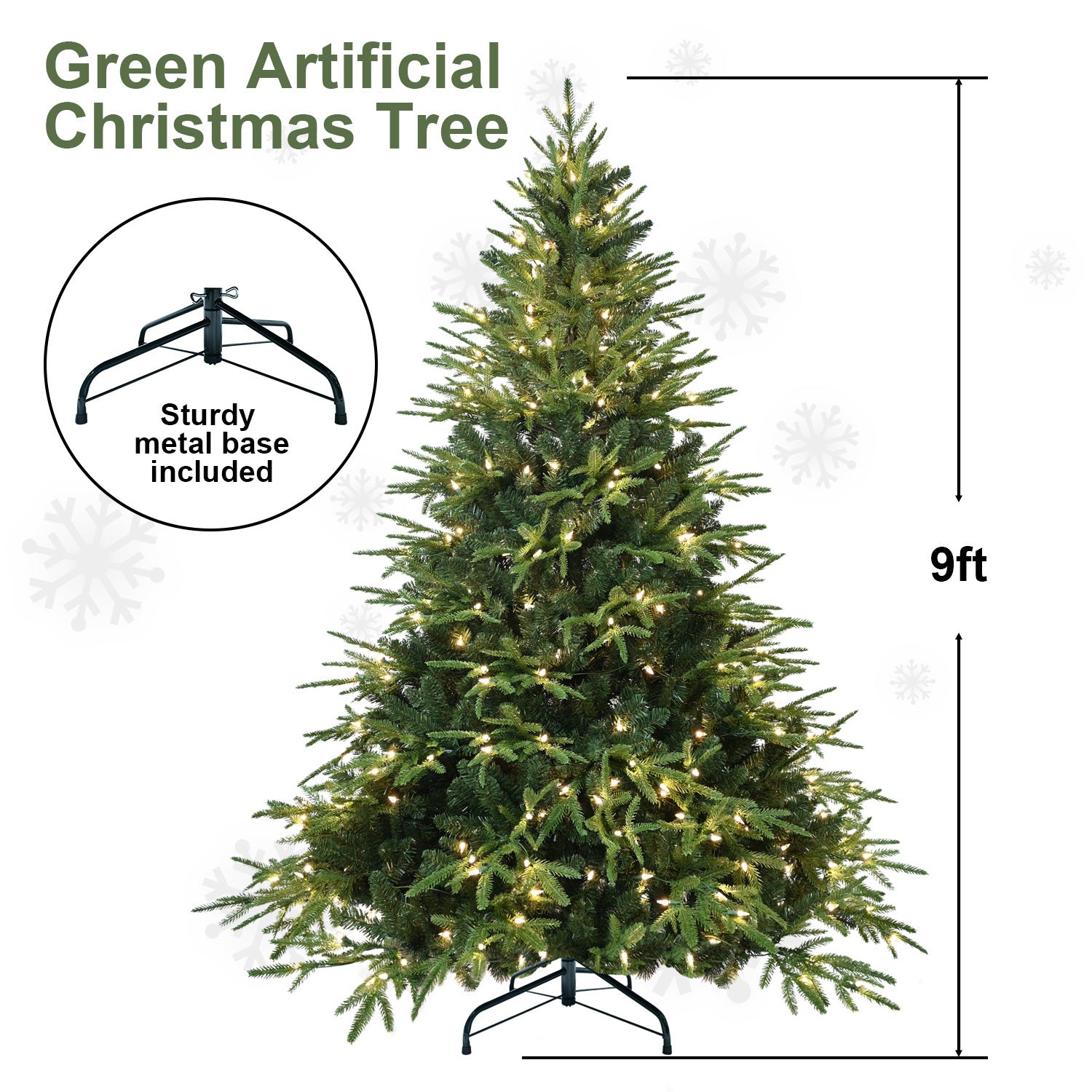 Rudolph 9ft artificial Christmas tree – UL lights, sturdy hardware stand, hybrid automatic design for effortless assembly
