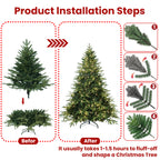 Rudolph automatic Christmas tree – quick and easy install with hardware tree pole and stand, simple storage for off-season