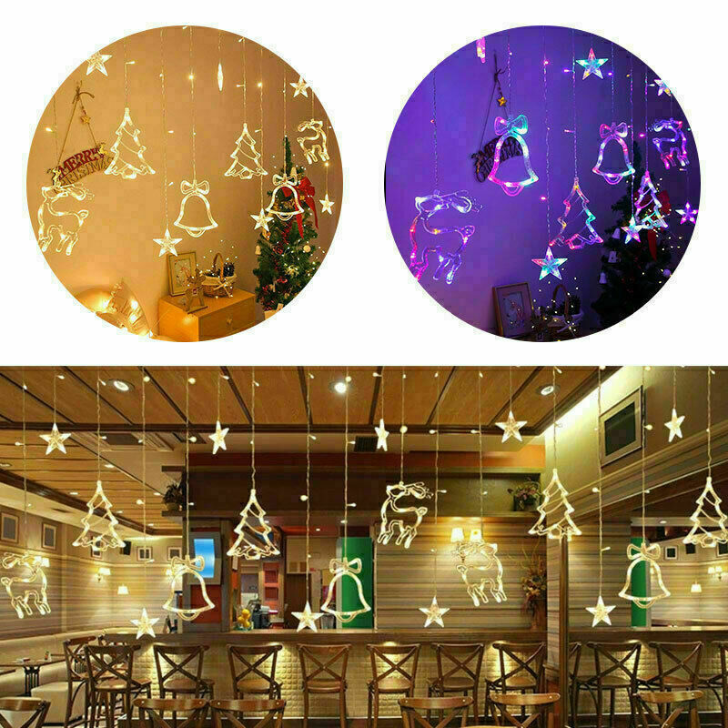 Star Christmas curtain lights – energy-saving moving light display, pure emission, not easy to heat or break