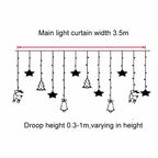 Star fairy lights curtain – indoor window decoration with warm white or colorful LEDs, energy-saving and long-lasting