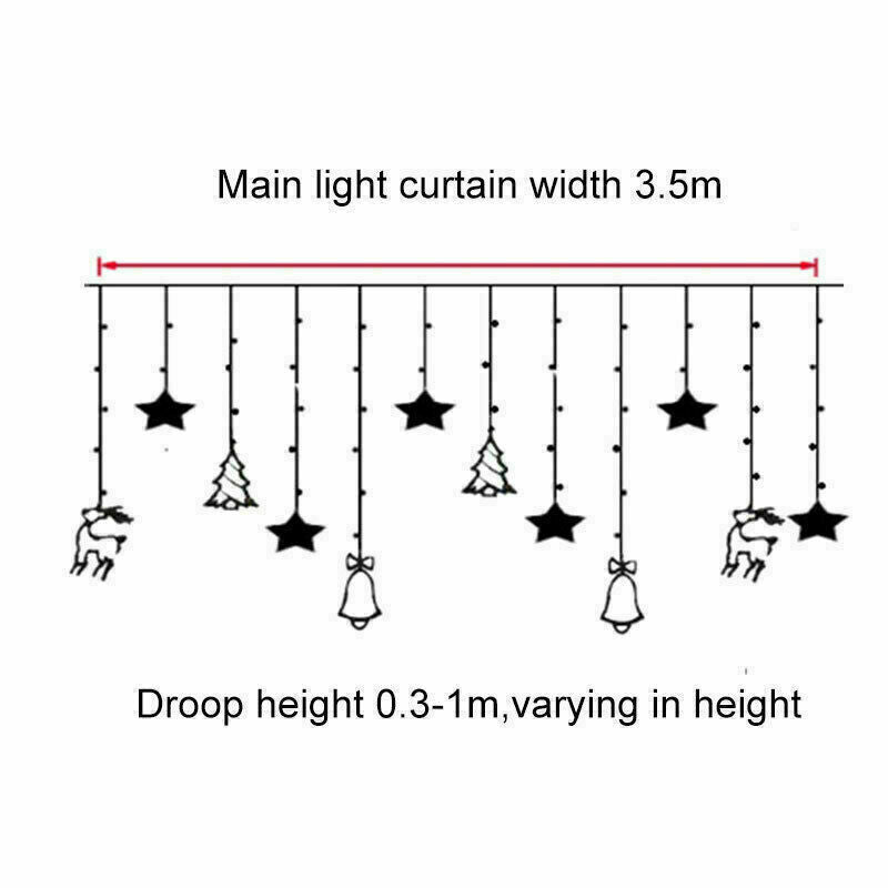 Star fairy lights curtain – indoor window decoration with warm white or colorful LEDs, energy-saving and long-lasting