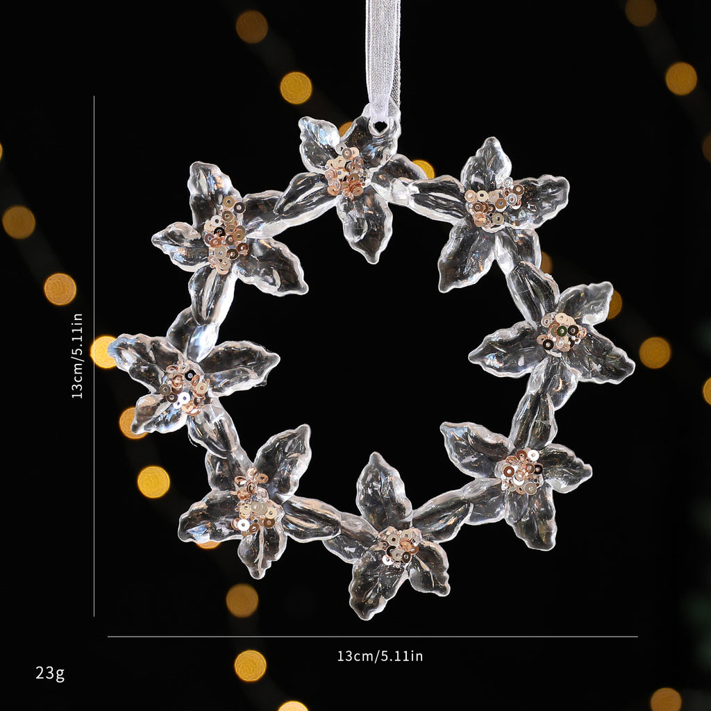 Transparent Blitzen sequined garland – acrylic Christmas ornament with festive shine – Christmas Mercantile