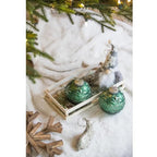 Vixen Glass Christmas Ornament – set of 6 glass ball ornaments with aluminum accents, eye-catching decorative accent for any decor style – Christmas Mercantile

