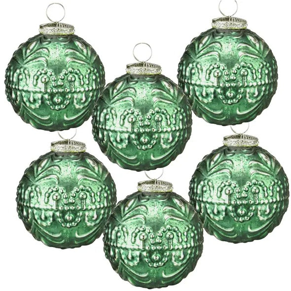 Vixen ornament collection – set of 6 glass and aluminum ornaments, ideal for home decor and Christmas trees alike