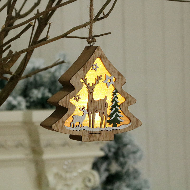 Wooden Prancer ornament with warm LED light, rustic holiday decor for tree or mantel – Christmas Mercantile