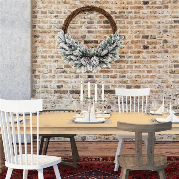 Dancer Snow Flocked Christmas Wreath