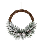 Dancer Snow Flocked Christmas Wreath